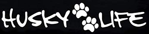 Husky Life Dog Paw naljepnica vinilna naljepnica Bijela 7,5 x 3 u SSND1092