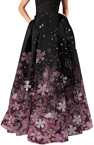 Apfopard casual ljetna suknja za žene 2023 boho visoki struk Boho tiskani labavi rub ljuljajući duga maxi suknja s džepnim zabava elastični