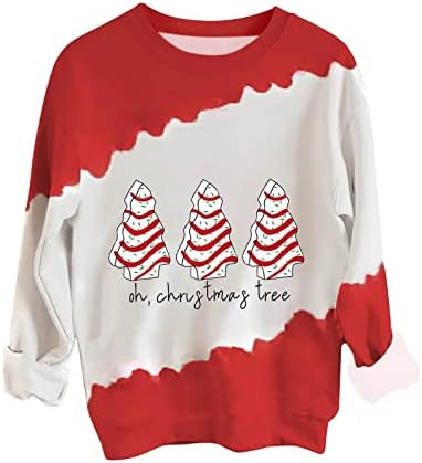 Oh božićno drvce tiskana majica ženske vrhove jeseni modne dukseve slatke smiješne kolače pulover vrh izlaska džemper