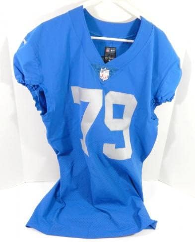 2019 Detroit Lions Kenny Wiggins 79 Igra izdana Blue Jersey Dan zahvalnosti TB 84 - Nepotpisana NFL igra korištena dresova