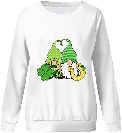 Yijiekai St Patricks Day Shirt Crew Posada Hoodie uzorak tiskana dugih rukava casual dukserica moda