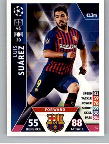 2018-19 Topps UEFA Liga prvaka Attax 16 Luis Suarez FC Barcelona Trading Card