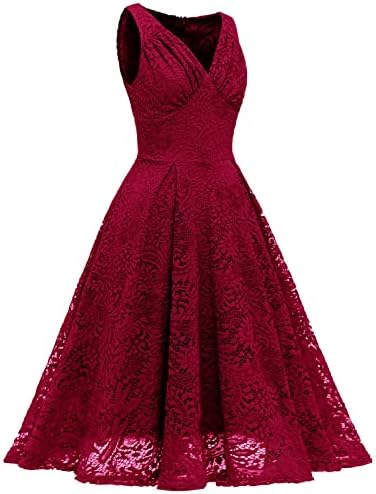 ICODOD Vestidos Womens maturalne haljine 2022 Ljetni V-izrez čipka Cvjetni elegantni koktel zabava Slim Fit Banketna haljina