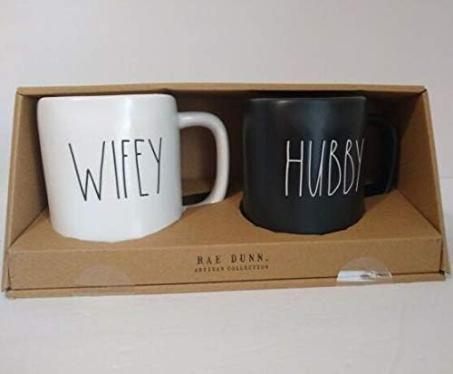 Rae Dunn Magenta Hubby Wifey Ceramic ll Coffee Tea šalica 2019 Ograničeno izdanje