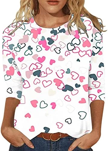 Valentinove košulje Žene grafičke pulovere Ljubav srce slovo Print Twimheirt Valentine Tops odjeća