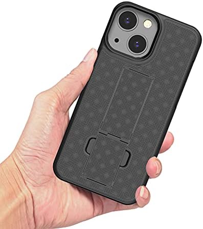 HIDAHE FOLSKE CASE Kompatibilno s iPhoneom 13 Mini 5.4 '', Combo Shell & Holster Slim Shell Case za muškarce s ugrađenim kičmom + futrolom