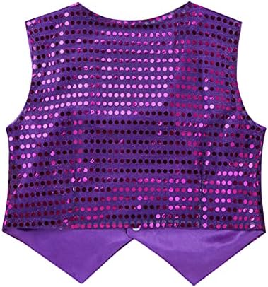 Yhong Kids Boys and Girls Shiny Sequins Vest Stage Fancy Show Jazz Dance CripCoat Party kostimi
