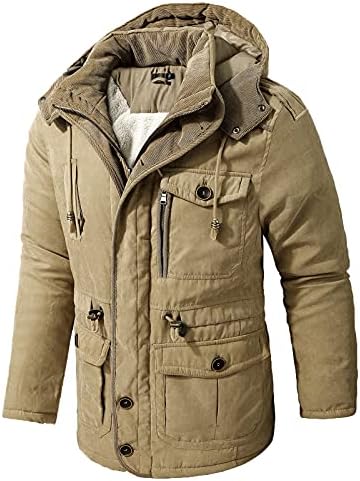 ZDFER muški zimski kaputi kapuljača Slobodna dukserica vjetrova za zgušnjavanje parka s dugim kapuljača podstavljena jakna s džepom