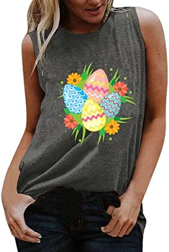 Zdfer Women Happy Uskrs tiskane majice majice bez rukava majica majica bluza bluza ležerni tenk vrhovi za dame ljeto