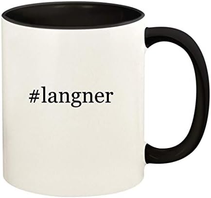 Knick Knack Pokloni langner - 11oz hashtag keramička ručka u boji i šalica krigle kave, crna