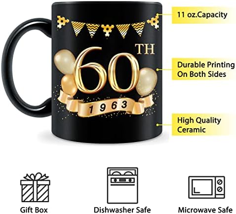Greamreat 1963 Informacije o starim vremenu-60. rođendanska šalica, sretna zabava 60 rođendana, navršena 60 rođendana, 60. bday za