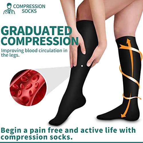 Laite Hebe 3 Pack Medical Compression čarapa čarapa za žene i muškarce najbolje za trčanje, sestrinstvo, sport