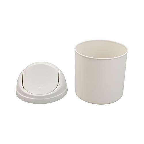Plastična Mini Stolna kanta za smeće od 2 L, mala kanta za smeće s preklopnim poklopcem, bijela
