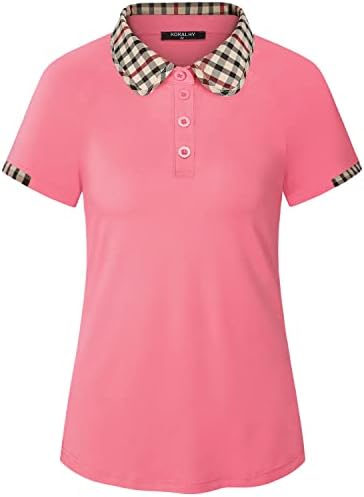 UPF50+ ženske sportske polo majice Golf Tops Plasni ovratnik vlaga Wicking Athletic Tees Outdoor