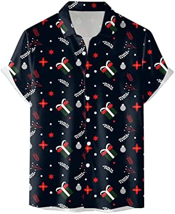 XXBR muški božićni gumb dolje košulje kratke rukave smiješne grafičke havajske košulje božićne majice za kuglanje novosti za zabavu