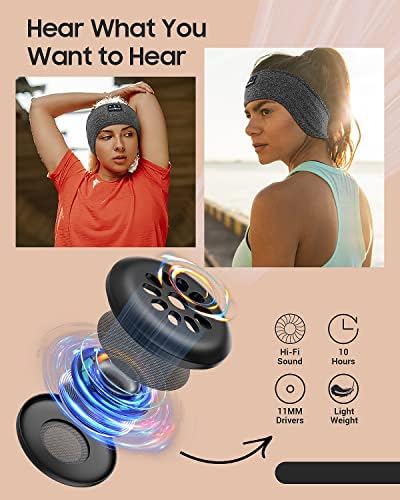 Musicozy Sleep Slušalice Bluetooth traka za glavu, maska ​​za spavanje s Bluetooth slušalicama za spavanje, sportske slušalice za spavanje