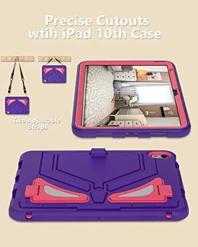 SCNIOY iPad Slučaj 10. generacije, slučaj iPad 10 Generation Case 2022, slučaj iPad 10. generacije za djecu s podesivim remenom, šok