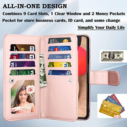 Torbica Galaxy A13 5G, torbica-novčanik Galaxy A13 5G, umjetna koža Takfox [9 utora za kartice] Držač za osobne iskaznice, flip poklopac-folio,