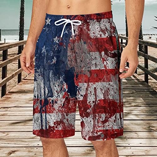 Casual plivači muški američki ispis elastični struk odjeća za plažu kupaonice kratke hlače rastezanje 4. srpnja muške kupaće kostime