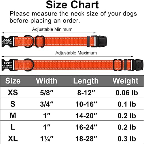 Naglavlje Personalizirane ogrlice za pse, ugravirana metalna kopča s imenom i telefonskim brojem, prilagođene reflektivne ogrlice za