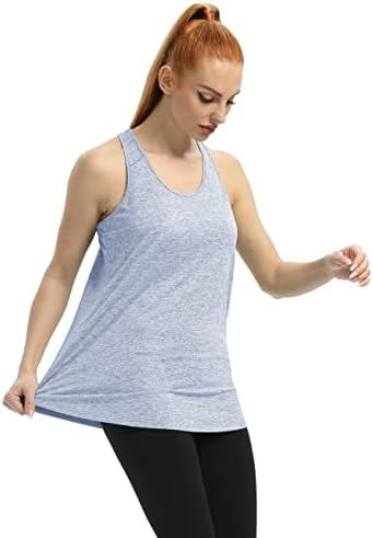 Mippo ženske duge treninge vrhovi naborani trkački tenk vrhovi labave fit joga teretane atletske majice