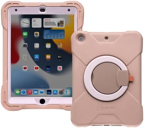 Kućište iPad-a za tepih + 2 Karjenje staklene zaslonske zaštitnike, pjenasta iPad futrola za djecu, 360 rotirajuća ručka i stalak,