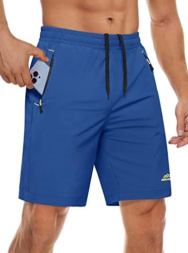 Magcomsen muške kratke hlače brze suhe atletske kratke hlače s džepovima s patentnim zatvaračem za teretanu, vježbanje, planinarenje