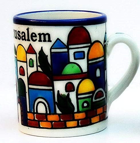 Bluenoemi keramička šalica armenski dizajn Izraeli Jeruzalemske krigle