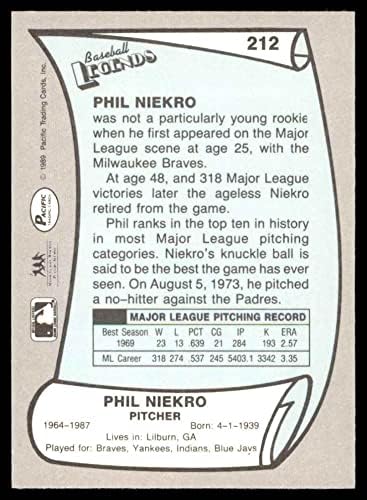 1989. Pacifičke legende 212 Phil Niekro Atlanta Braves NM/MT Braves