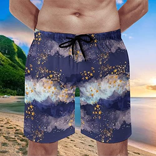 Muška ljetna ležerna plivačka kostiju plaža kupaći kostimi plaže kratke hlače labave fit print lubanje natisak kratki kupac s džepovima