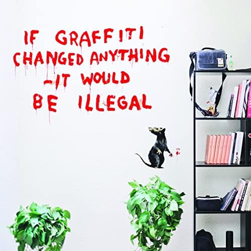 Banksy ilegalni vinilni zidni naljepnica - Umjetnički dekor doma Cool i Premium vodootporni naljepnica - Odrasli grafiti Bansky Laptop