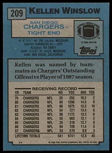 1988. Topps 209 Kellen Winslow San Diego Chargers NM/MT Chargers Miami