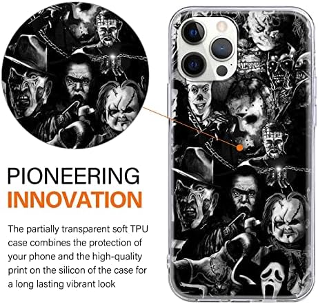 2 pakiranje cool telefona za iPhone 13 Pro Max Case Clear 6.7 , Scream Horror Movie Ispis, Dizajn uzorka uzorka lubanje Ghost FACE