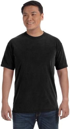 Udobne boje 6.1 oz. Majica s obrubljenom odjećom crna, xl