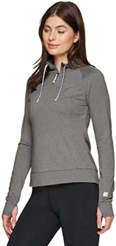 Lavina ženski podrugljivi vrat četkani termički pulover dugi rukavi 1/4 Zip Top