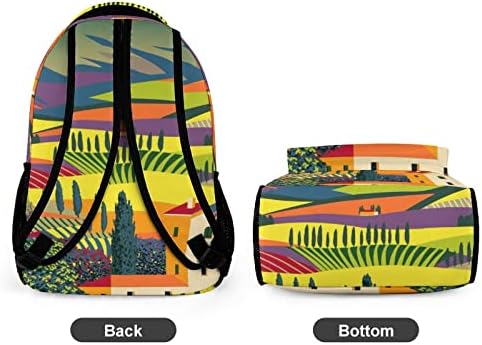 Školski ruksak ruralni krajolik Lagani ruksak ruksaka za rame za putovanja planinarenje