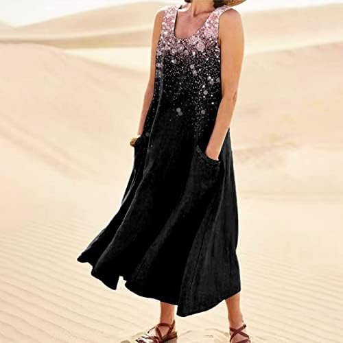 Francuska haljina za ljuljanje ženska ljetna ležerna ruka bez rukava duga maxi plaža haljina top prodaje haljina