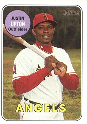 2018. Topps Heritage 60 Justin Upton Los Angeles Angels Baseball Card