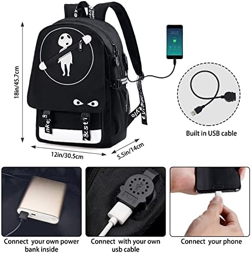 Junlion Anime Laptop Ruksak za dječake, torbe s raketnim školskim vrećama za tinejdžere