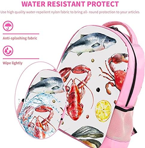 VBFOFBV Lagana ležerna laptop ruksaka za muškarce i žene, morski plodovi crtani riblji rakovi