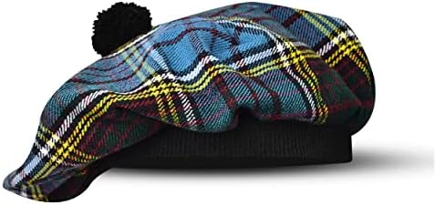 Škotski tammy šešir tradicionalni kilt tam o 'shatner akrilna vuna ravna poklopac razne tartane s pompom