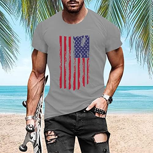 BEUU 4. srpnja muški vojnik majice kratkih rukava retro američke zastave thirt ljetna patriotski mišić vitki fit majice vrhovi