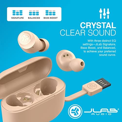 JLAB GO AIR TONES - Istinski bežični uši dizajnirani s automatskim uključenim i povezivanjem, dodirnim kontrolama, 32+ sati Bluetooth