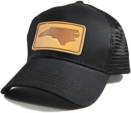 T-Shirt T-Shirt muškarci Sjeverna Karolina Kožna zakrpa pamučni potpuno crni kamiondžija šešir