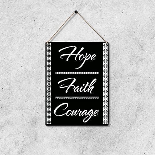Motivacijski citat Nada vjera hrabrost drveni znak 8 x 10 afrička crna povijest drvena viseća ploča za ukrašavanje zida u kući u uredu