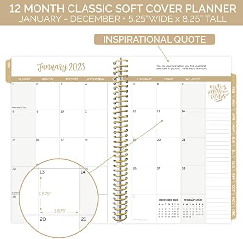 Bloom Daily Planeri 2023 Kalendarski dan planer - 5,5 ”x 8,25” - Tjedni/mjesečni programi Organizator knjiga s naljepnicama i oznakom
