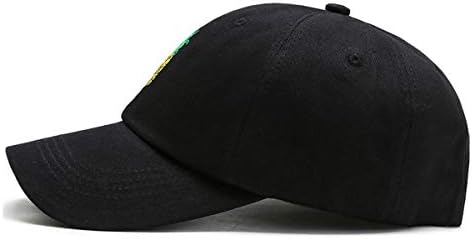 Baseball kapa u donjem rublju podesivi obični pamučni Tatin šešir s vezenim ananasom za ženske muškarce u crnoj boji
