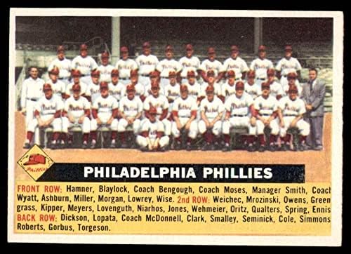 1956. Topps 72 D55 Phillies Team Philadelphia Phillies Ex/MT Phillies