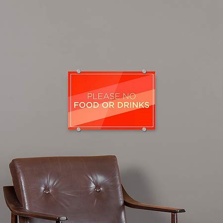 CGSIGNLAB | Molim vas bez hrane ili pića -Moderna dijagonala Premium akrilni znak | 18 x12