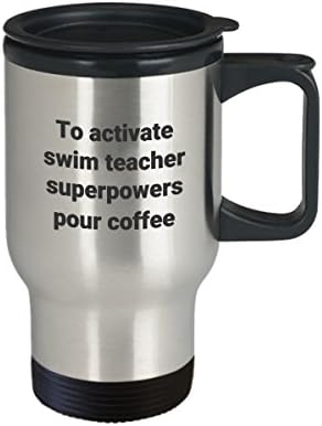 Putnička šalica za učitelje plivanja - smiješna sarkastična termalno izolirana nehrđajući čelik Nauči za plivanje Supersive kave poklon